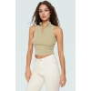 Kaşkorse Örme Bluz Crop Fitted Halter Yaka Fermuarlı Detay Trend Tasarım Premium Kalite