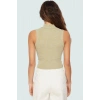 Kaşkorse Örme Bluz Crop Fitted Halter Yaka Fermuarlı Detay Trend Tasarım Premium Kalite