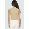 Kaşkorse Örme Bluz Crop Fitted Halter Yaka Fermuarlı Detay Trend Tasarım Premium Kalite