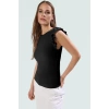 Kaşkorse Örme Bluz Kısa Kollu Renk Fitted Kalıp Günlük Rahat Kullanım Zarifane Tasarım