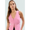 Kemerli Krep Bluz Fitted V Yaka Günlük ve Şık Trend Tasarım Konforlu Kesim