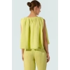 Keten Crop Bluz Dik Yaka Bağlama Detayı Günlük Stil Özel Tasarım Şık Görünüm