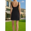 Kısa A Kesim Abiye Elbise Fiyonk Detayli Dokuma Polyester Yazlık Trend Tasarım Zarifane Tasarım