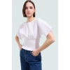 Kısa Kollu Bluz Terrycotton Kumaş Regular Kalıp Bisiklet Yaka Konforlu Kesim
