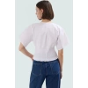 Kısa Kollu Bluz Terrycotton Kumaş Regular Kalıp Bisiklet Yaka Konforlu Kesim