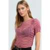 Kısa Kollu Büzgü Detaylı Örme Bluz Fitted Kalıp Kaliteli İşçilik Modern Stil Rahat Ve Şık
