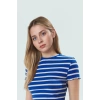 Kısa Kollu Çizgili Örme Bluz Rahat Şık Fitted Kalıp Kaliteli İşçilik Günlük Kullanım İçin