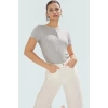 Kısa Kollu Örme Bluz Regular Boy Fitted Kalıp Bisiklet Yaka Yazlık Yüksek Kalite