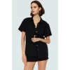 Kısa Kollu Oversize Keten Karışımlı Şort Takım Plaj ve Günlük Kullanım İçin