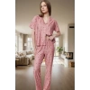Kısa Kollu Uzun Paçalı Kalpli Pijama Takımı Ev Konforu İçin Mükemmel Seçim