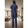 Kısa Kollu Uzun Paçalı Kalpli Pijama Takımı Ev Konforu İçin Mükemmel Seçim