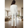 Kışlık 2li Pijama Takımı Pamuk Karışımlı Hırka ve Pantolon Uzun Ömürlü Dayanıklı Malzeme