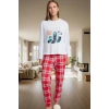 Kışlık Penguen Desenli %100 Pamuk Pijama Takımı Rahat ve Sıcak Profesyonel Görünüm Konforlu Kesim