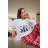Kışlık Penguen Desenli %100 Pamuk Pijama Takımı Rahat ve Sıcak Profesyonel Görünüm Konforlu Kesim