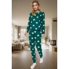Kışlık Rahatlık 2li Kalpli Örme Pijama Takımı %100 Pamuk Mükemmel Uyum Özenle Seçilmiş