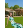 Kolsuz Batik Maxi Elbise Cut Out Detaylı Yazlık Elbise A Line Konforlu Kesim Dayanıklı Malzeme