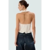 Kolsuz Bluz Fitted Terrycotton Kumaş Biber Desenli Şık Tasarım Dayanıklı Malzeme Yüksek Kalite