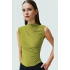 Kolsuz Crop Bluz Dik Yaka Örme Kumaş Vücuda Oturan Seçkin Malzeme Profesyonel Görünüm