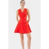 Kolsuz Finike Dokuma Mini Elbise 88% Polyester 12% Elastan Trend Tasarım