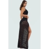 Kolsuz Kroşe Bluz Etek Takım Pamuklu Polyester Triko Yaz Plaj Modası Rahat Ve Şık