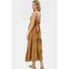 Kolsuz Maxi Elbise Skater Kalıp Lilyum Dokuma Günlük Kullanım Modern Stil Şık Görünüm