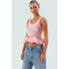 Kolsuz Örme Bluz Fitted Kalıp Havuz Yaka Yazlık Crop Günlük Kullanım İçin Özel Tasarım