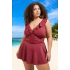 Konforlu Modern Büzgülü Büyük Beden Mayo Plus Size UV Korumalı Özgüvenli Stil