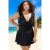 Konforlu Modern Büzgülü Büyük Beden Mayo Plus Size UV Korumalı Özgüvenli Stil