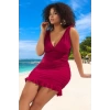 Konforlu Modern Derin V Yaka Büyük Beden Mayo Plus Size Klora Dayanıklı Rahat Kesim