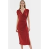 Kruvaze Midi Elbise 96% Polyester 4% Elastan 120 cm Boy Bodycon Özel Tasarım Rahat Ve Şık