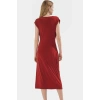 Kruvaze Midi Elbise 96% Polyester 4% Elastan 120 cm Boy Bodycon Özel Tasarım Rahat Ve Şık