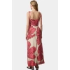 Leopar Desenli Kolsuz Viskoz Maxi Elbise A Line Kesim Yırtmaç Detay Zarifane Tasarım Modern Stil
