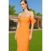 Leopar Desenli Midi Boy Bodycon Abiye Elbise Polyester Karışımlı Yazlık Yüksek Kalite Seçkin Malzeme