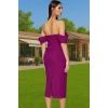 Leopar Desenli Midi Boy Bodycon Abiye Elbise Polyester Karışımlı Yazlık Yüksek Kalite Seçkin Malzeme