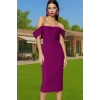 Leopar Desenli Midi Boy Bodycon Abiye Elbise Polyester Karışımlı Yazlık Yüksek Kalite Seçkin Malzeme