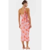 Leopar Desenli Midi Boy Tül Elbise Bodycon Kalıp Yazlık Astarlı Profesyonel Görünüm Modern Stil