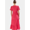 Maxi Dokuma Elbise V Yaka Skater Kalıp Günlük Yazlık Kıyafet Kaliteli İşçilik Modern Stil