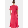 Maxi Dokuma Elbise V Yaka Skater Kalıp Günlük Yazlık Kıyafet Kaliteli İşçilik Modern Stil
