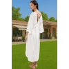 Maxi Dokuma Volanlı Plaj Elbisesi Viskoz Polyester Yaz Yüksek Kalite Konforlu Kesim Modern Stil