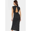 Maxi Elbise Puantiyeli Desenli Esnek Örme Bodycon Kalıp Günlük Stil Konforlu Kesim