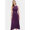 Maxi Kemerli Gömlek Elbise Dokuma Polyester Yazlık Şık Tasarım Seçkin Malzeme Trend