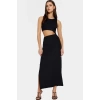 Maxi Örme Elbise Bisiklet Yaka Cut Out Detaylı 96% Polyester Rahat Ve Şık Günlük Kullanım İçin