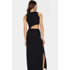 Maxi Örme Elbise Bisiklet Yaka Cut Out Detaylı 96% Polyester Rahat Ve Şık Günlük Kullanım İçin