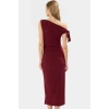 Maxi Örme Elbise Tek Omuzlu Asimetrik Yaka Şık Tasarım Modern Stil Kaliteli İşçilik