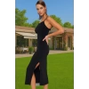 Maxi Örme Elbise Vücut Şekillendirici Polyester Yazlık Plaj Dayanıklı Malzeme Profesyonel Görünüm