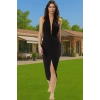 Maxi Örme Plaj Elbisesi V Yaka Bodycon Aksesuarlı Yazlık Şık Görünüm Özenle Seçilmiş Rahat Ve Şık