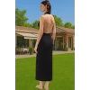 Maxi Örme Plaj Elbisesi V Yaka Bodycon Aksesuarlı Yazlık Şık Görünüm Özenle Seçilmiş Rahat Ve Şık