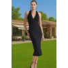 Midi Boy Elbise Vücut Şekillendirici Tasarım Polyester Elastan Premium Kalite Seçkin Malzeme