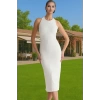 Midi Boy Elbise Vücut Şekillendirici Tasarım Polyester Elastan Premium Kalite Seçkin Malzeme