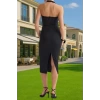 Midi Boy Elbise Vücut Şekillendirici Tasarım Polyester Elastan Premium Kalite Seçkin Malzeme